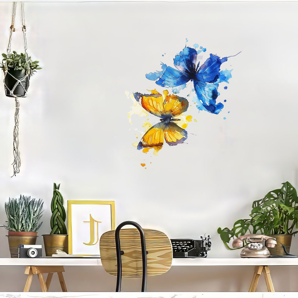 Stiker Kulkas Kupu-kupu Biru & - Kitchen Appliances Yellow ulasan dan harga
