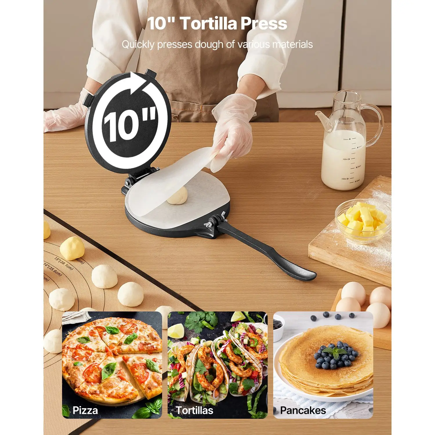 Alat Press Tortilla, Pembuat T - Tortilla Press Cast ulasan dan harga