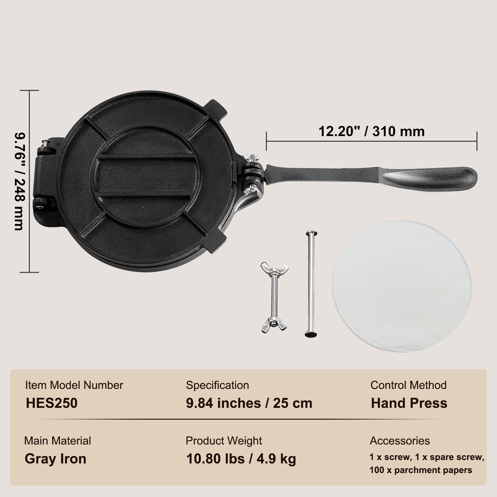 Alat Press Tortilla, Pembuat T - Tortilla Press Cast ulasan dan harga